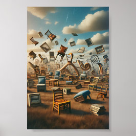 Póster Surreal Playground - Colores primarios brillantes