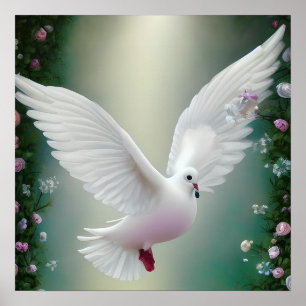 Póster Surreal Pop White Boda Dove