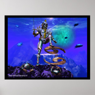 Póster SURREAL SUBMARINO / Signo del Zodiaco Cáncer Cumpl