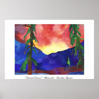 Póster "Surreal Sunrise" - Acuarela - Caroline Tigeress