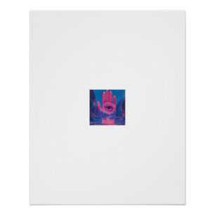 Póster surrealista de Mano Hamsa Ojo Palma Valle d
