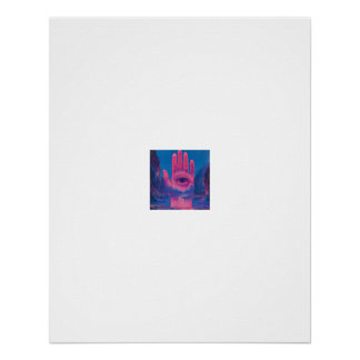 Póster surrealista de Mano Hamsa Ojo Palma Valle d