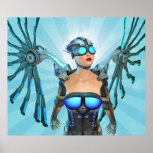 Poster surrealista del arte del ángel Mech