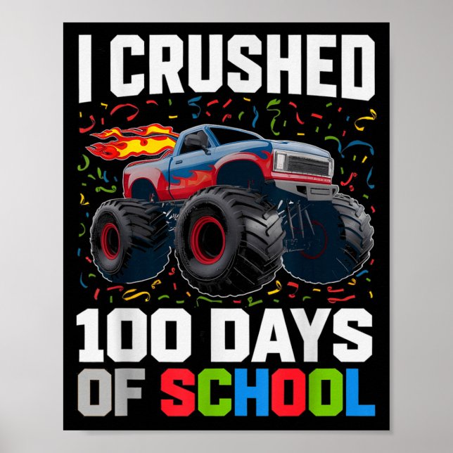 Póster Survived I Crushed 100 Days School Monster 1st Gra (Frente)