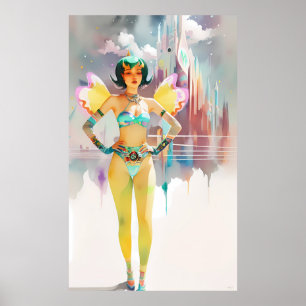 Póster Sus Alas De Hadas Se Estaban Creciendo Silvestres