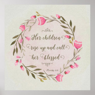 Póster Sus hijos se levantan y la bendicen