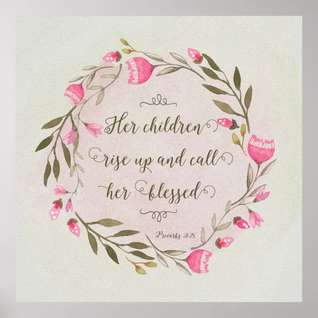 Póster Sus hijos se levantan y la bendicen (Frente)