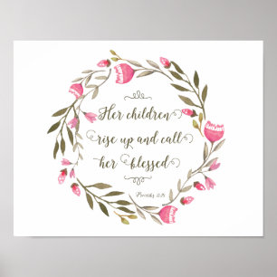 Póster Sus hijos se levantan y la bendicen