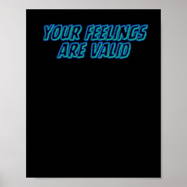 Póster Sus Sentimientos Son Válidos Afirmaciones Positiva (Frente)