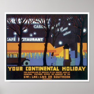 Póster Sus vacaciones continentales
