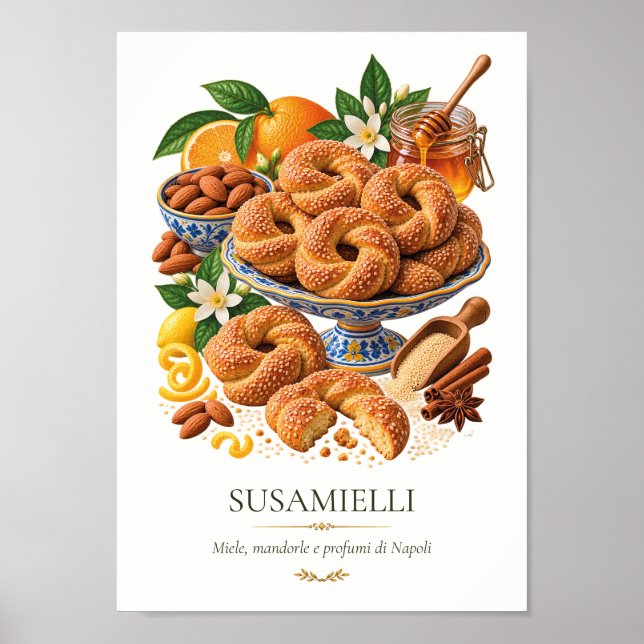 Póster Susamielli – Vintage Italian Dessert (Frente)