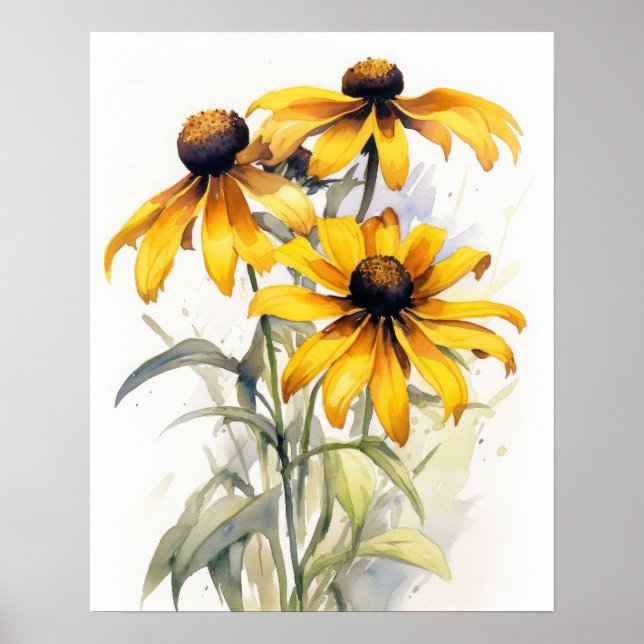Póster Susan Black Eyed Flowers Art Print Poster (Frente)