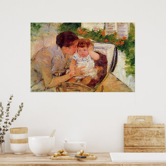 Póster Susan El Confortable Bebé ~ Mary Cassatt