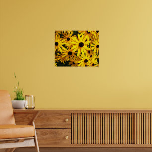 Póster Susans Florales de Ojos Negros Amarillos