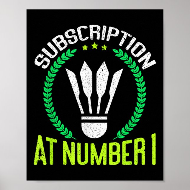 Póster Suscripción en el número 1 de bádminton divertido (Frente)