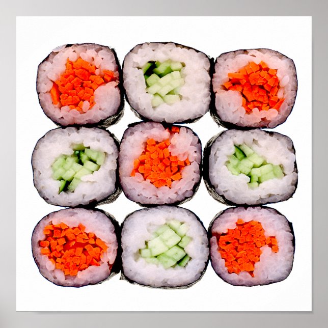 Póster Sushi cambia plantilla de comida japonesa (Frente)