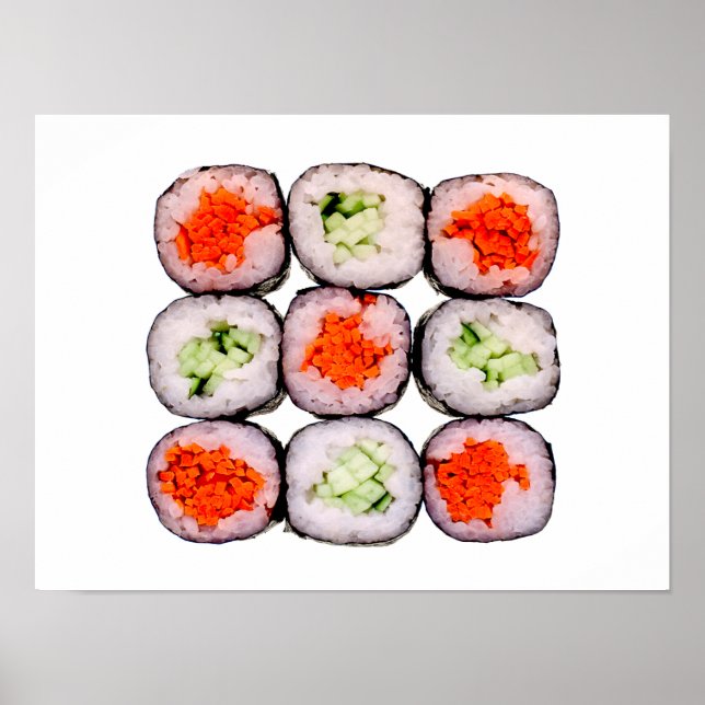 Póster Sushi cambia plantilla de comida japonesa (Frente)