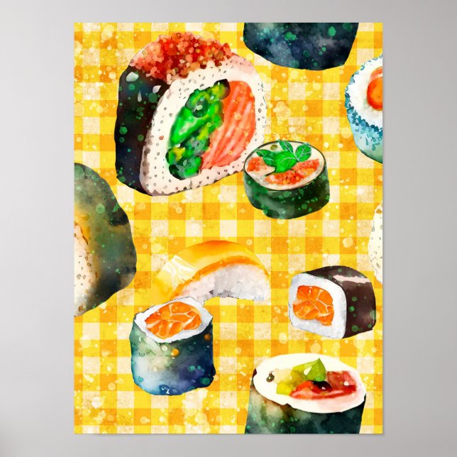 Póster Sushi en mi pared (Frente)