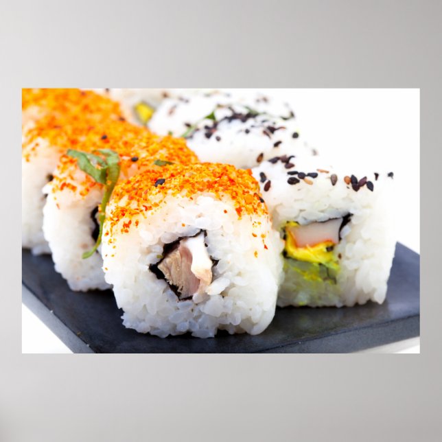 Póster Sushi en un plato (Frente)