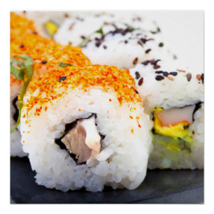 Póster Sushi en un plato