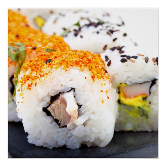 Póster Sushi en un plato (Anverso)