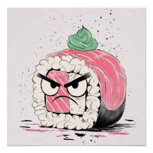 Póster Sushi Grumpy