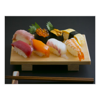 Póster Sushi Harmony - Traditional Nigiri Sushi Art Print