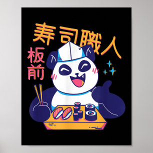 Póster Sushi Japonés Kawaii Cita Buen Chef De Alimentos H