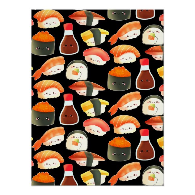 Póster Sushi japonés suave (Anverso)