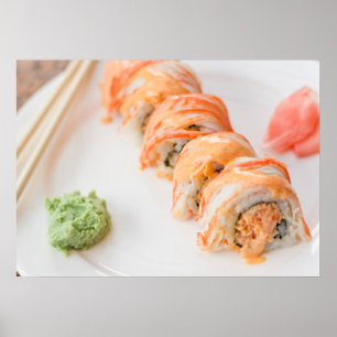 Póster Sushi picante del cangrejo