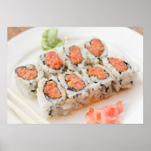 Póster Sushi picante del rollo de atún