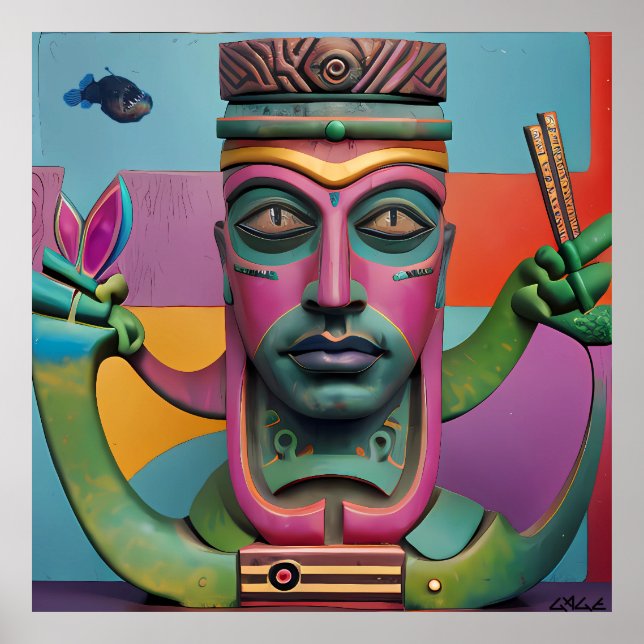 Póster Sushi Radio Tiki Man (Frente)