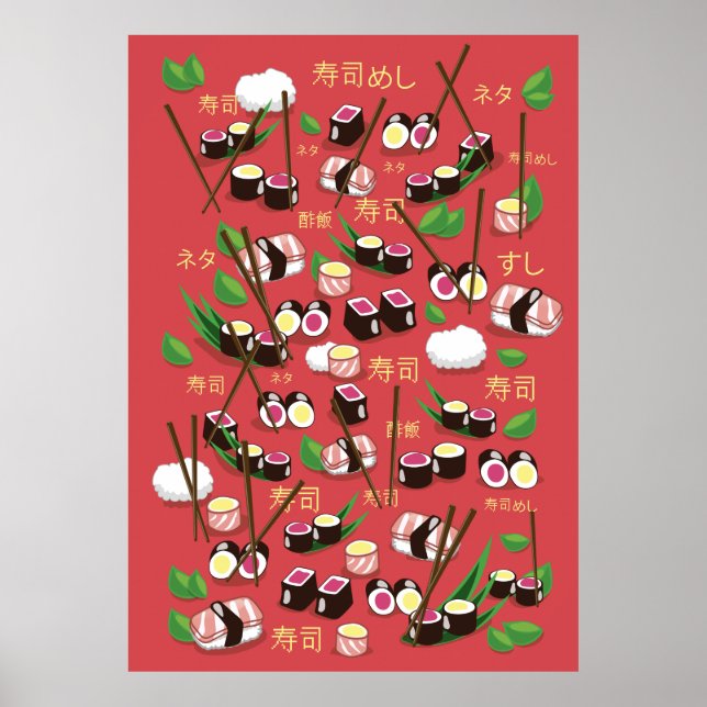 Póster Sushi Rojo (Frente)