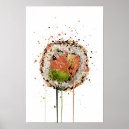 Póster Sushi Uramaki de Salmón