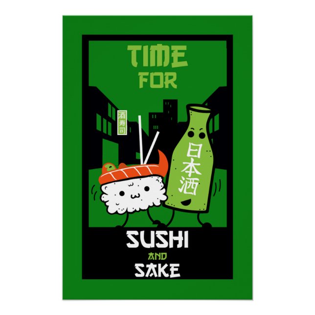 Póster Sushi Y Sake Foodies (Anverso)