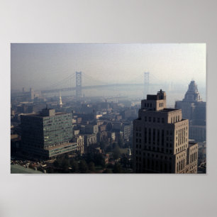 Póster Suspensión del río Ben Franklin Bridge Delaware 19