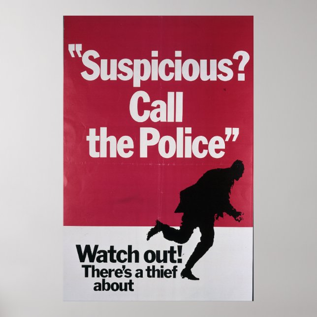 Póster Suspicious Call The Police (Frente)