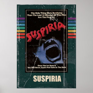 Póster Suspiria 1977 Horror Movie VHS Style