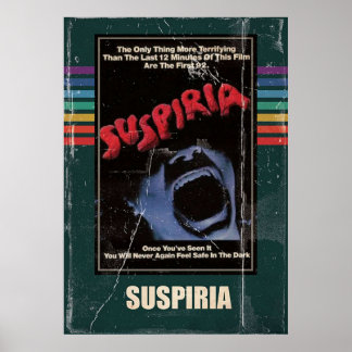 Póster Suspiria 1977 Horror Movie VHS Style