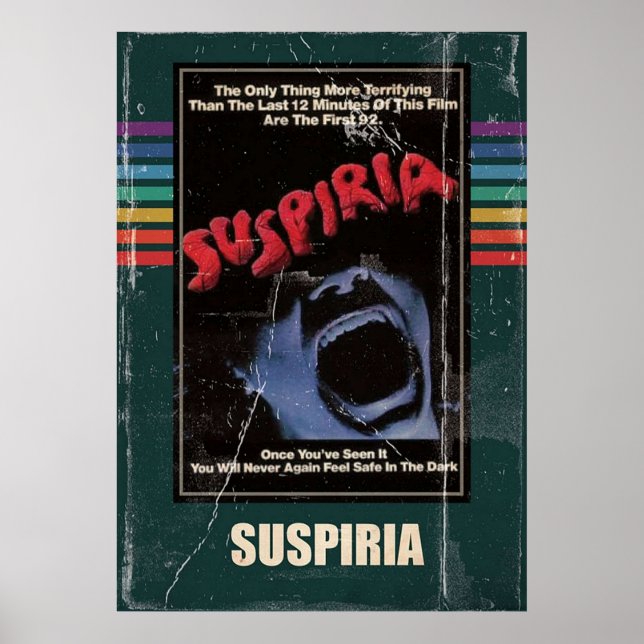 Póster Suspiria 1977 Horror Movie VHS Style (Frente)