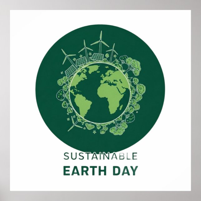 Póster Sustainable Earth Day (Frente)
