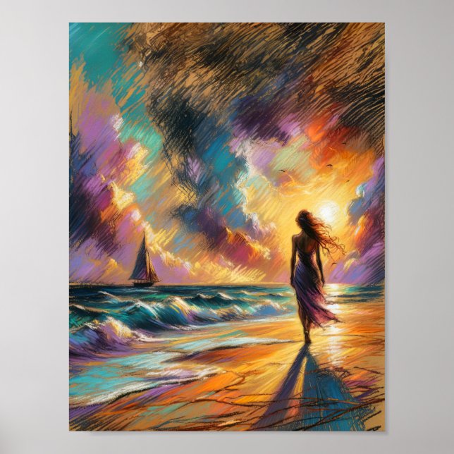 Póster Susurros de Crepúsculo: Elegancia en la orilla de  (Frente)