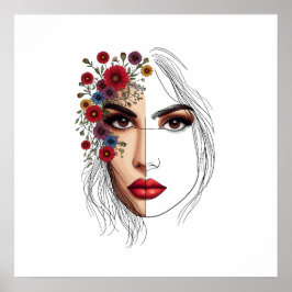 Póster Susurros de la naturaleza - Belleza femenina en fl