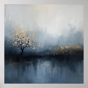 Póster Susurros de luz: Flores en la niebla