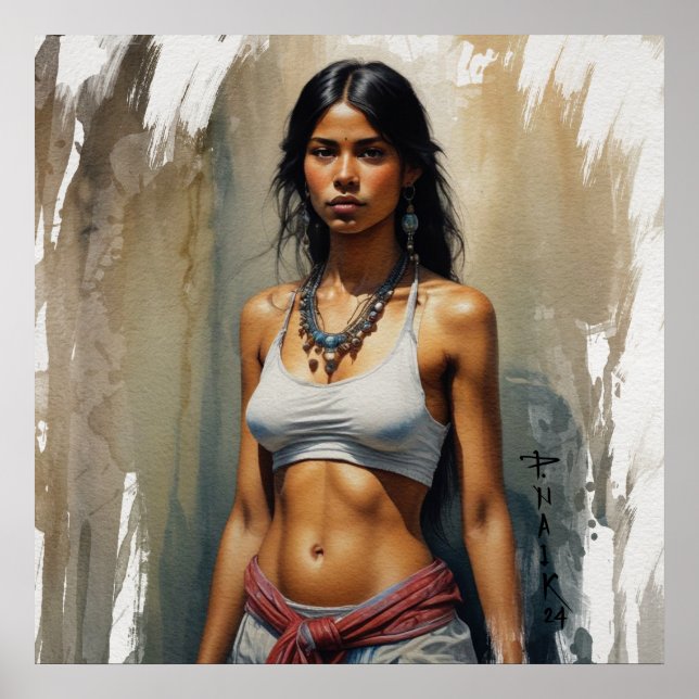 Póster Susurros del alma - pintura figurativa (Frente)