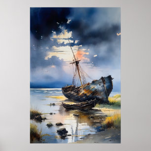 Póster Susurros del barco naufragado del pasado