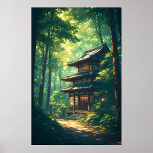 Póster Susurros del Bosque: Un Retiro Japonés Oculto