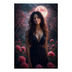 Póster Susurros del Jardín a la Luz de la Luna