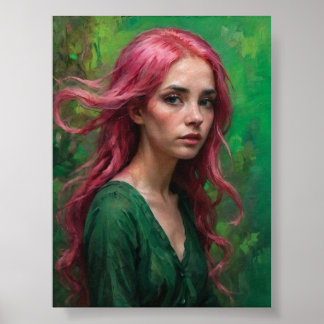 Póster Susurros en rosa y verde