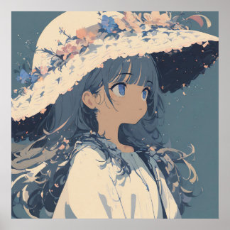 Póster Susurros Florales: Un retrato suave